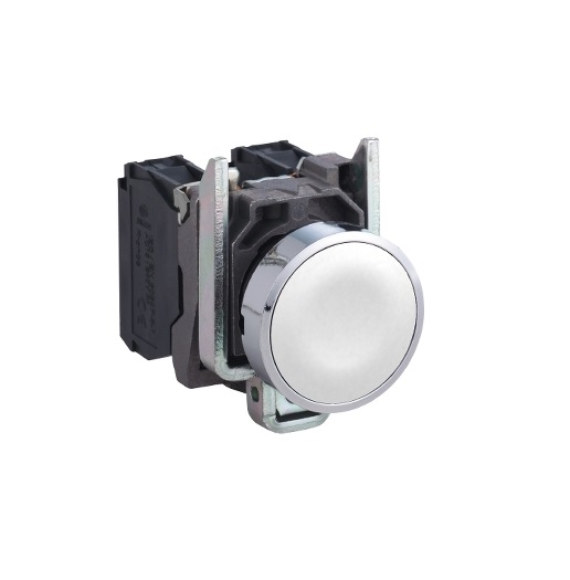 Pulsante Completo filoghiera bianco Ø22 ad impulso 1 NO senza marcatura, bianco - SCHNEIDER XB4BA11