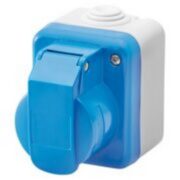 Presa Industriale da parete, norma IEC 309 2P+T 230V IP44 Grigio Ral 7035 - GEWISS GW26222