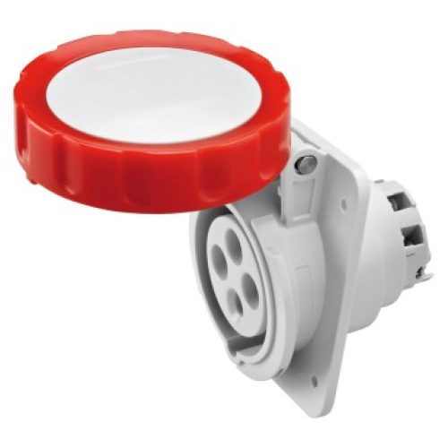 Presa Fissa Incasso 10° IP66/67 3P+T 32A 380-415V, Rosso, 6H - GEWISS GW62242H