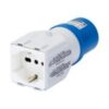 Adattatore Da Industriale a Civile IP44 Spina 2P+T 16A 230V ac 50/60HZ 1 Presa 2P+T 10/16A Bivalente (P17/11) - GEWISS GW64212