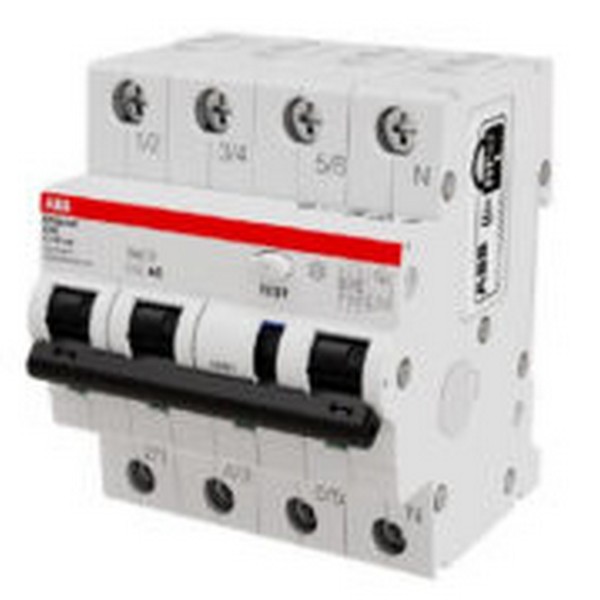 Interruttore Magnetotermico Differenziale 6kA, AC, Curva C, 25A 30mA 3P+N - ABB DS3NC25AC30