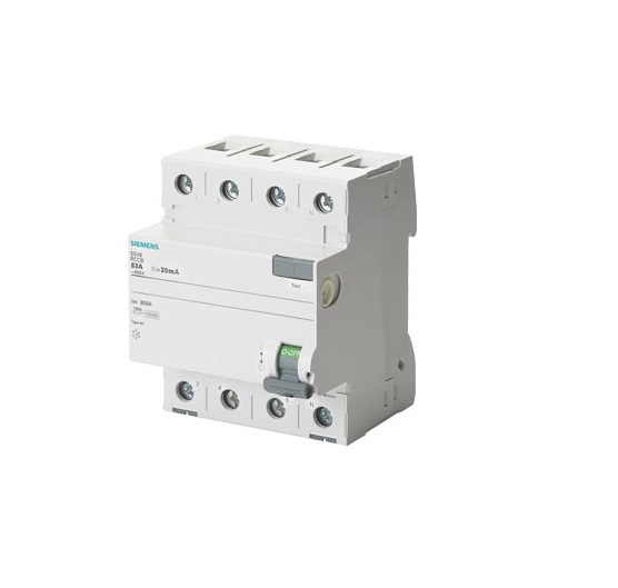 Interruttore Automatico Differenziale, A 4 Poli, Tipo Ac, In: 63 A, 500 Ma, Un Ac: 400 V - SIEMENS 5SV47460
