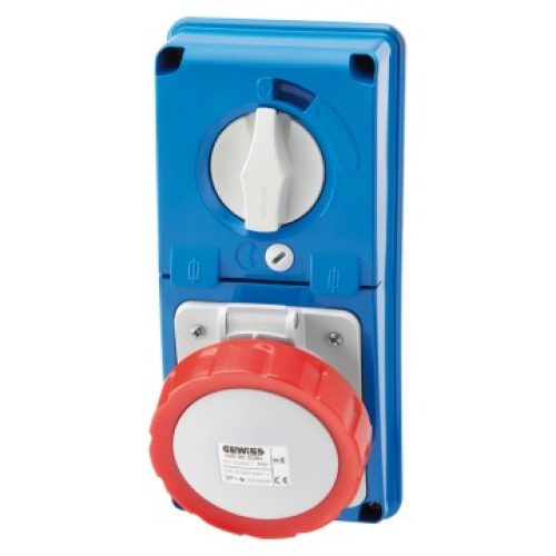 Presa Fissa Interbloccata Verticale 3P+N+T 16A 380-415v6H IP67, Con Base Portafusibili - GEWISS GW66331N
