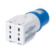Adattatore Da Industriale a Civile IP44 Spina 2P+T 16A 230V ac 50/60HZ 2 Prese 2P+T 10/16A Bivalenti (P17/11) - GEWISS GW64211