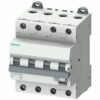 Interruttore Magnetotermico Differenziale RCBO, 6 kA, 4P Tipo A, 300mA, C-Char, In: 25A Un: 400V - SIEMENS 5SU16467FP25
