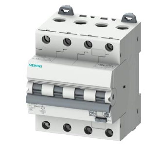 Interruttore Magnetotermico Differenziale, 6 ka, 4p tipo a, 30 ma, car. c, in: 16 a un: 400v - SIEMENS 5SU13467FP16