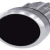 Pulsante, 22 mm, Rotondo, in metallo, lucido, nero, pulsante, tipo contatto momentaneo piatto - SIEMENS 3SU10500AB100AA0