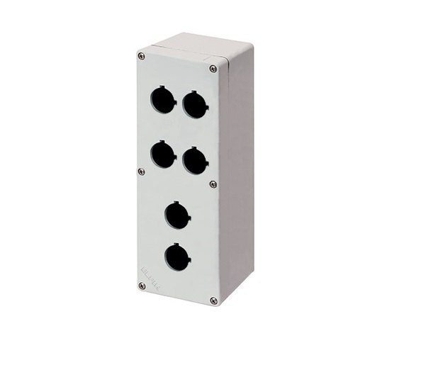 Scatola Pulsantiera Alluminio M4 92X265X100, 6 Fori Ø 22, Senza Entrata Cavo - ELFIN 040C0926-1P6C