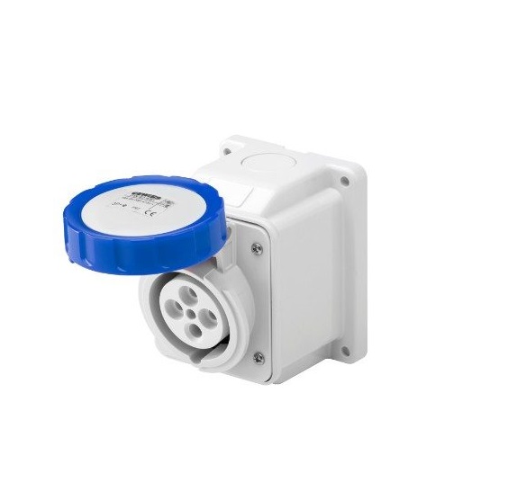 Presa Fissa Da Parete A 10° Ip67 2P+T 16A 200-250V 50/60Hz Blu 6H Cablaggio A Vite - GEWISS GW62426
