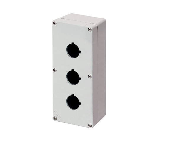 Scatola Pulsantiera Alluminio M4 92X205X70, 3 Fori Ø 22, Con Entrata Cavo - ELFIN 040C0920-7EP3