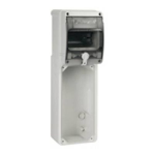 Quadro da parete con portella trasparente, 5 moduli din per 1 presa interbloccata IP66, TOPTER - PALAZZOLI 579741