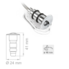 Faretto Led Incasso con palpebra 1W luce fredda 6400K IP66 - LAMPO EYELED/CR/BF