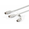 Cavo da spina TV Coax Ø9,5mm a presa TV Coax Ø9,5mm - Con adattatore M/M Bianco 2m - ALPHA ELETTRONICA 87-012W/02B
