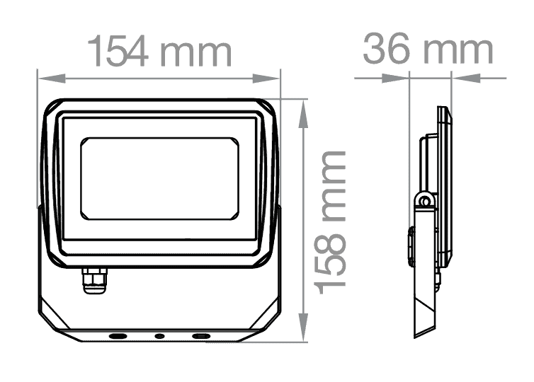 Proiettore Faro, Flat, Bianco, 30W, 4000K, IP65 - LAMPO FATEK30WBIBN