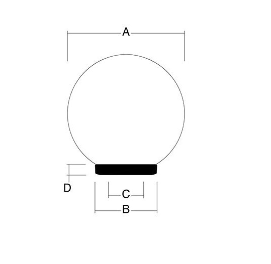 Lampada Sfera Globo Fume' Ø300 mm Con base - ACRILUX 50009