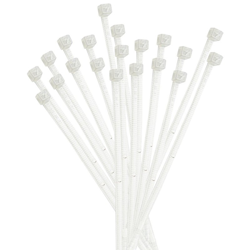 Fascette di cablaggio, plastica, 140x3,5mm, 100 pezzi, bianche (100 PEZZI) - ELEMATIC 5209/CE