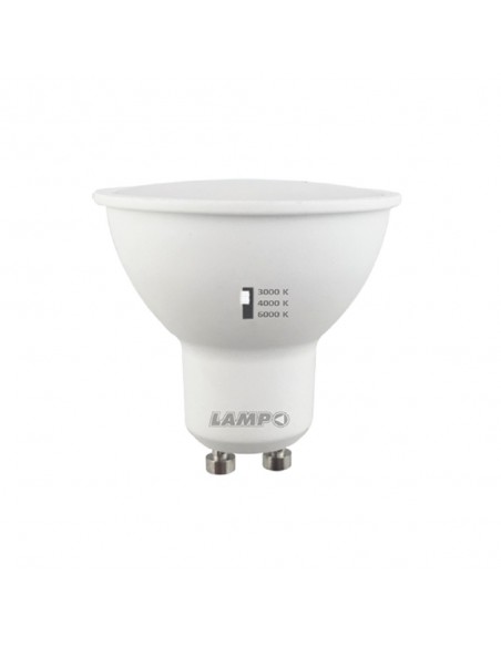 Lampada LED GU10 8W 3/4/6000K Tricolor - LAMPO DIKLED8W230VMC