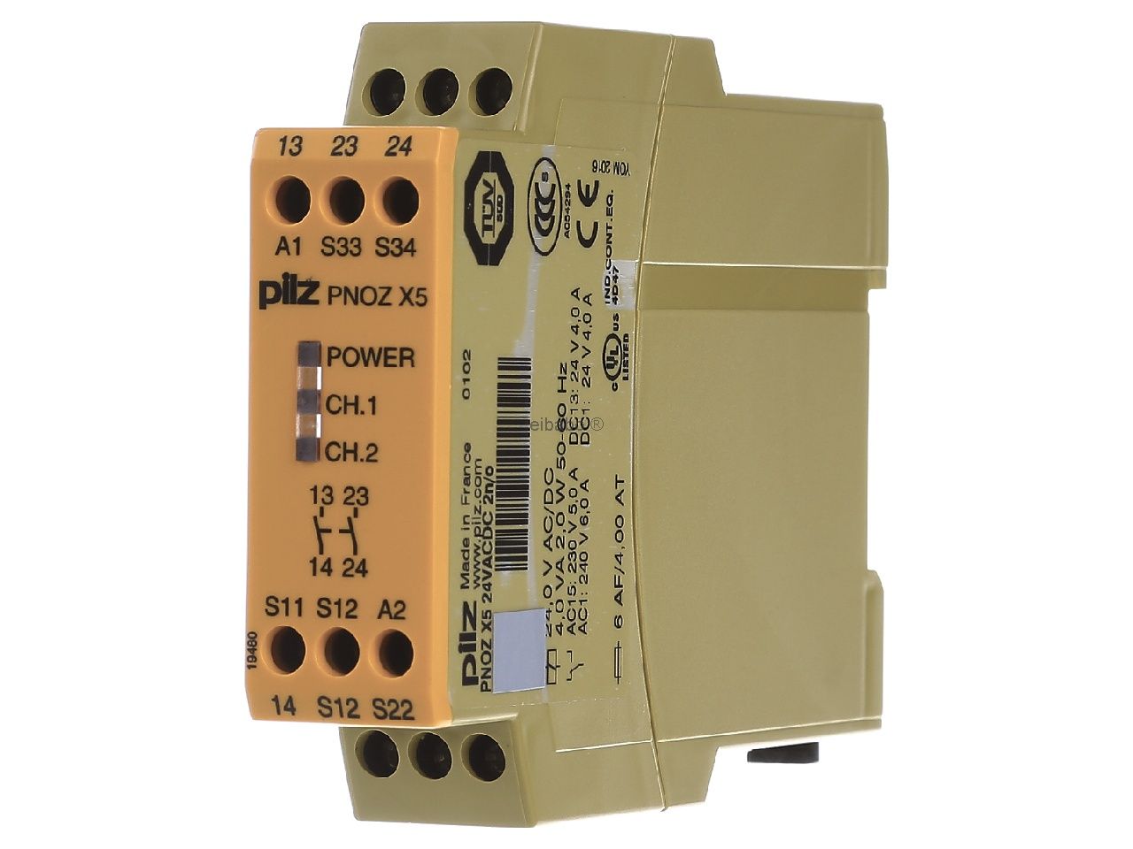 Relè Di Sicurezza Pnoz X5, 24V Ca/Cc, 1, 2 Canali, 2 Contatti Di Sicurezza - PILZ 774325