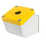 Scatola Pulsantiera Inclinata Alluminio M10 85X85X85, Verniciata,1 Foro Ø 22, Con Entrata Cavo, Giallo - ELFIN 040L0808-8EGP1