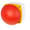 Scatola Pulsantiera 84X84 Con Pulsante A Fungo Sferico Ø 90, Momentaneo, Rosso - ELFIN 080F0808-5GF9M