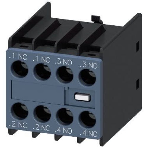 Interruttore Ausiliario Frontale, 2 NO + 2 NC Percorso di corrente 1 NC, 1 NC, 1 NO, 1 NO per morsetti a vite 3RH e 3RT - SIEMENS 3RH29111HA22