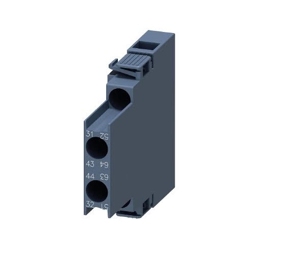 Blocchetto di contatti ausiliari laterale, 1 NO + 1 NC via di corrente 1 NC, 1 NO per 3RH2 e 3RT2 morsetto a vite R: 31/32, 43/44 L - SIEMENS 3RH29211DA11