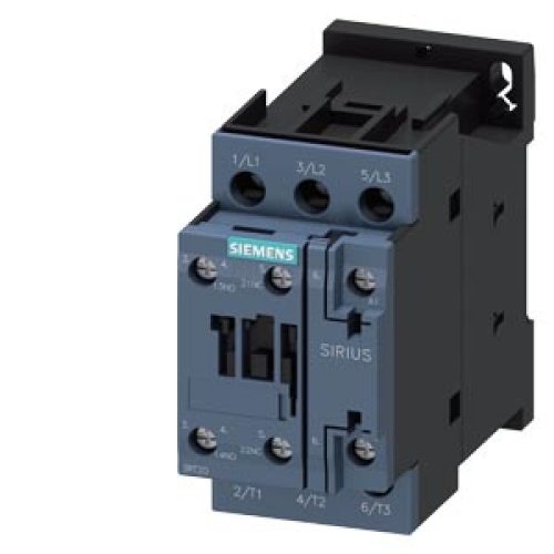 Contattore Potenza, AC-3 25 A, 11 kW / 400 V 1 NO + 1 NC, 230 V AC, 50 / 60 Hz, 3 poli, Grandezza S0, Morsetto a vite - SIEMENS 3RT20261AL20