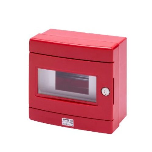 Centralino Stagno per emergenza con guida din, 8 moduli EN50022, Rosso RAL 3000 - GEWISS GW42202