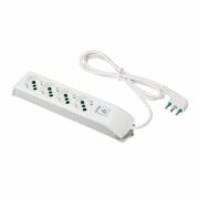 Multipresa 1,5m 3G1 S17 4P40, con interruttore, colore bianco - FANTON 410100