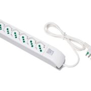 Multipresa 1,5m 3G1 S17 6P40, con interruttore, colore bianco - FANTON 410200