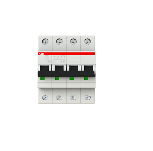 Interruttore Automatico Magnetotermico S204 C10 10A 4P 6Ka Curva C - ABB S529198