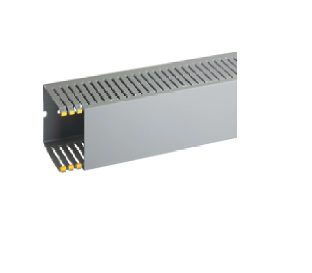 T1-EN 60x80 G Canaletta con coestruso morbido modulo 10 feritoia 4, Grigio (2 METRI) - BOCCHIOTTI B02584