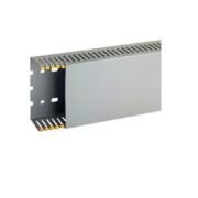 T1-EN 100x60 G Canaletta con coestruso morbido modulo 10 feritoia 4, Grigio (2 METRI) - BOCCHIOTTI B00840