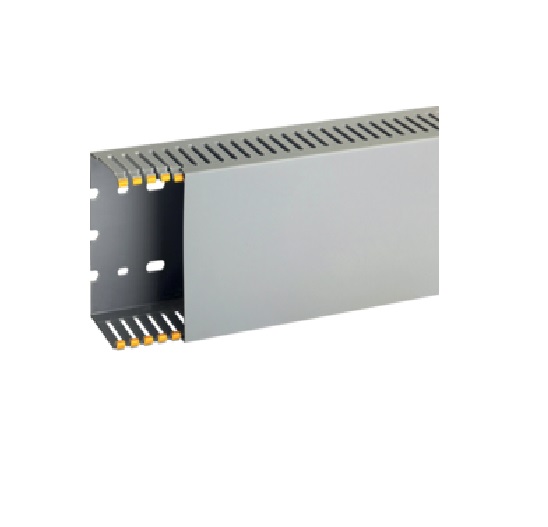 T1-EN 100x60 G Canaletta con coestruso morbido modulo 10 feritoia 4, Grigio (2 METRI) - BOCCHIOTTI B00840