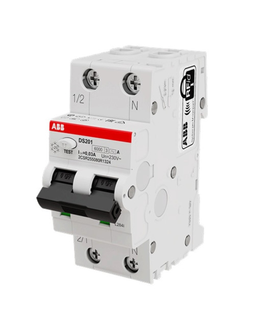Interruttore Differenziale Magnetotermico 4,5Ka 1P+N A C16 30Ma - ABB DS201LC16A30