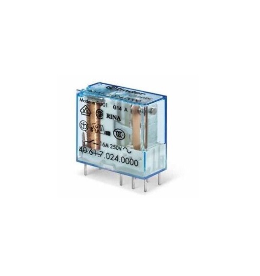 Mini Relè Per Circuito Stampato Circuito Stampato/Innesto Passo 5 Mm, Nessuna, 24 V, Standard, 1 Contatto, 16 A, Agni, Dc - FINDER 406190240000