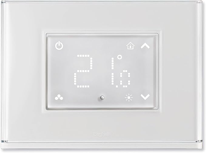 Termostato con Display Touch e Placca Luminosa Retroilluminata con 15 Colori - BEGHELLI 60048