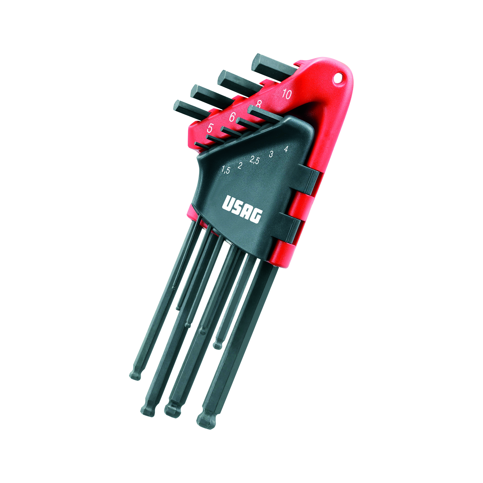 Serie di 9 chiavi maschio esagonale lunghe testa sferica 2, 280 LTS/S9 - USAG U02800084