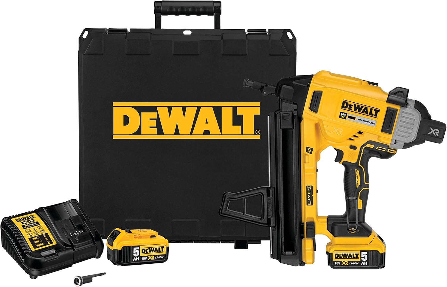 Chiodatrice per calcestruzzo senza spazzole XR 18V Li-Ion 5Ah, Nero/Giallo, Motore Brushless - DEWALT DCN890P2-QW