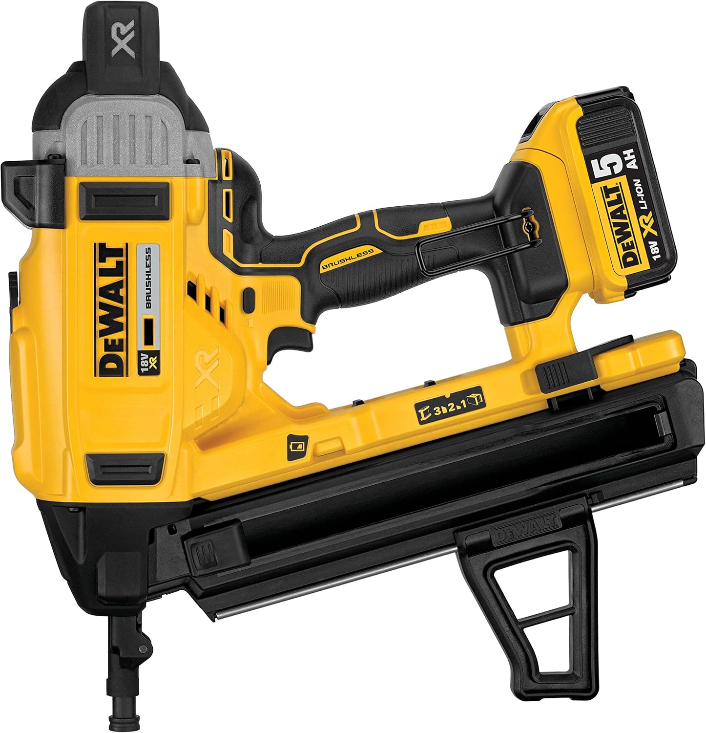 Chiodatrice per calcestruzzo senza spazzole XR 18V Li-Ion 5Ah, Nero/Giallo, Motore Brushless - DEWALT DCN890P2-QW