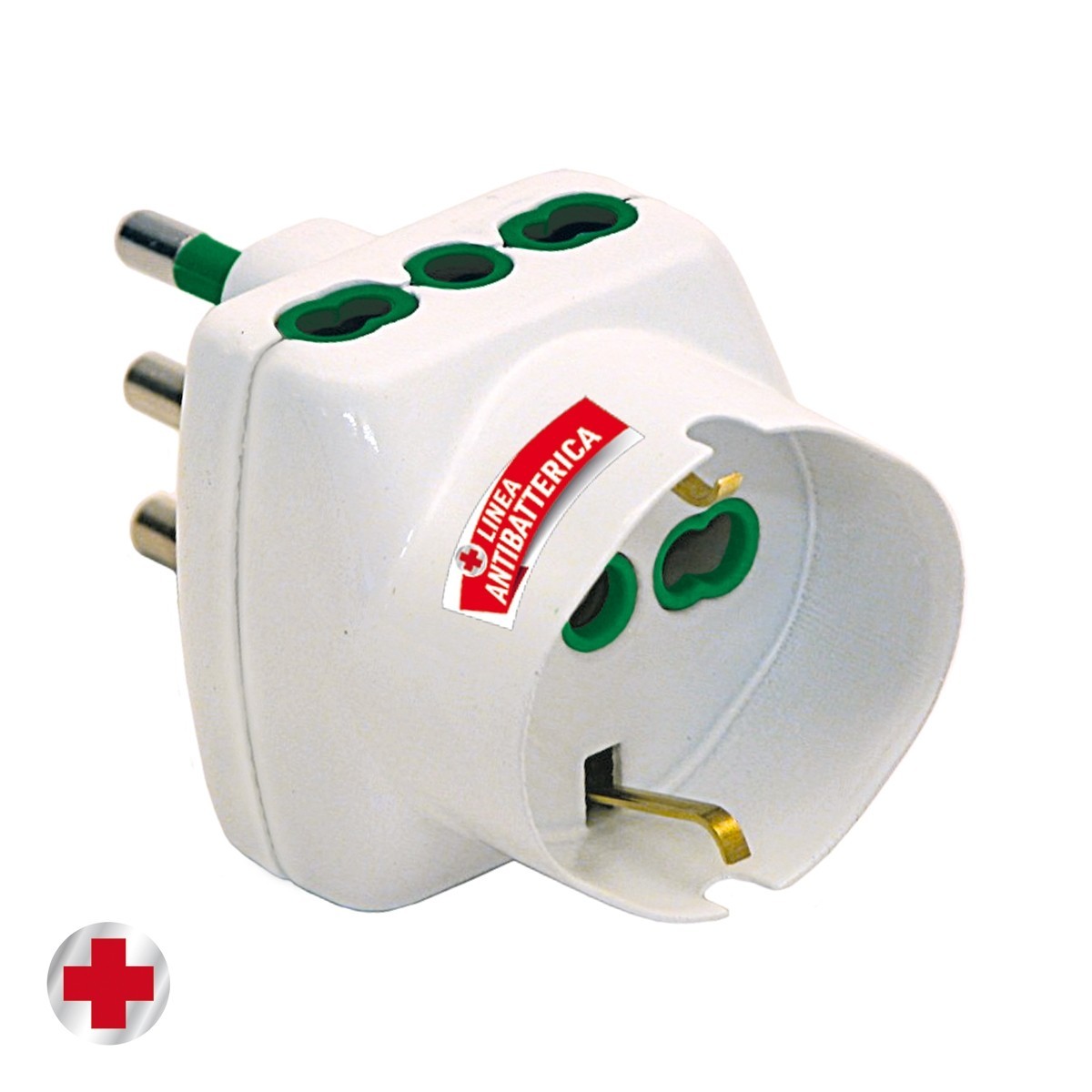Antibatterico adattatore per presa di corrente Tipo L (IT) Bianco - FANTON 82240AB
