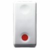 Pulsante Unipolare 250V Ac Nc 10A Contatto Ausiliare Na Arresto Simbolo Rosso 1 Modulo System White - GEWISS GW20523