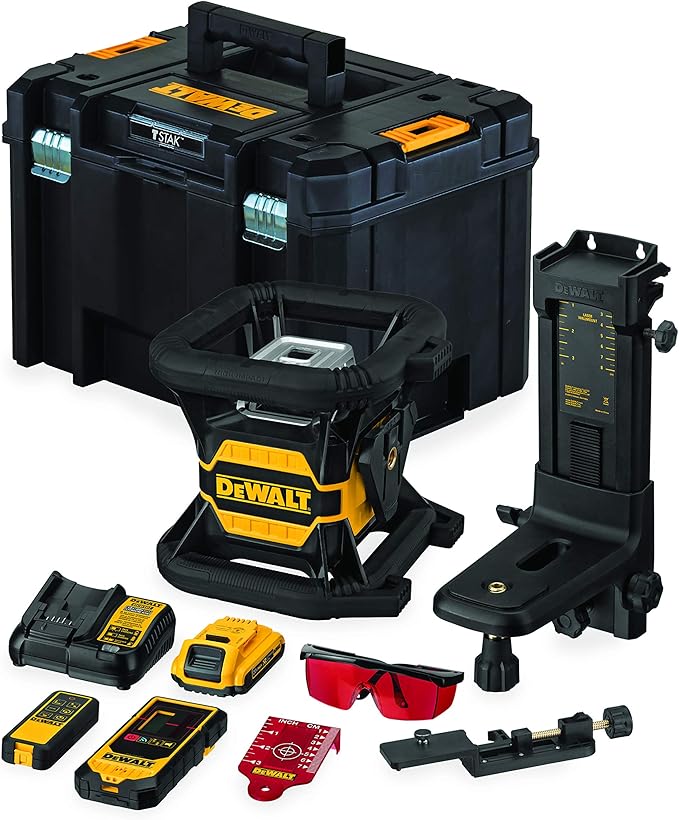 Laser Rotante Con Raggio Rosso 18V / 2Ah XR Battery Pack Modalità scansione +/- 15/45/90 Gradi - DEWALT DCE080D1RS-QW
