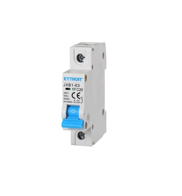 Interruttore Magnetotermico 1P, 1 Modulo, 240Vac, 25A, Curva C, 6Ka - ETTROIT JX112560
