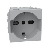 Presa Schuko MatixGO 2P+T bipasso 16A 250V, grigia - BTICINO JG4140A16