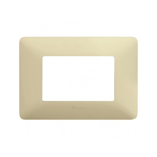 Placca Matix 3 moduli coprifrutti da incasso colore corda in tecnopolimero - BTICINO AM4803BCD