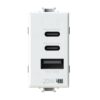 Presa da incasso USB Matix 20W con 2 USBC + 1 USBA, bianca - 4BOX 4BUSB20WCCA.AM