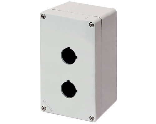 Scatola pulsantiera alluminio M4 92x152x100, 2 fori Ø 22, con entrata cavo - ELFIN 040C0915-1EP2