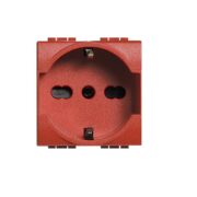 Living International Presa 2P+T 16A 250 Va.c, Shuko, Rossa - BTICINO L4140/16R