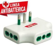 Adattatore Bianco Triplo da S17 a 3 P17/11 linea antibatterica - FANTON 82220AB